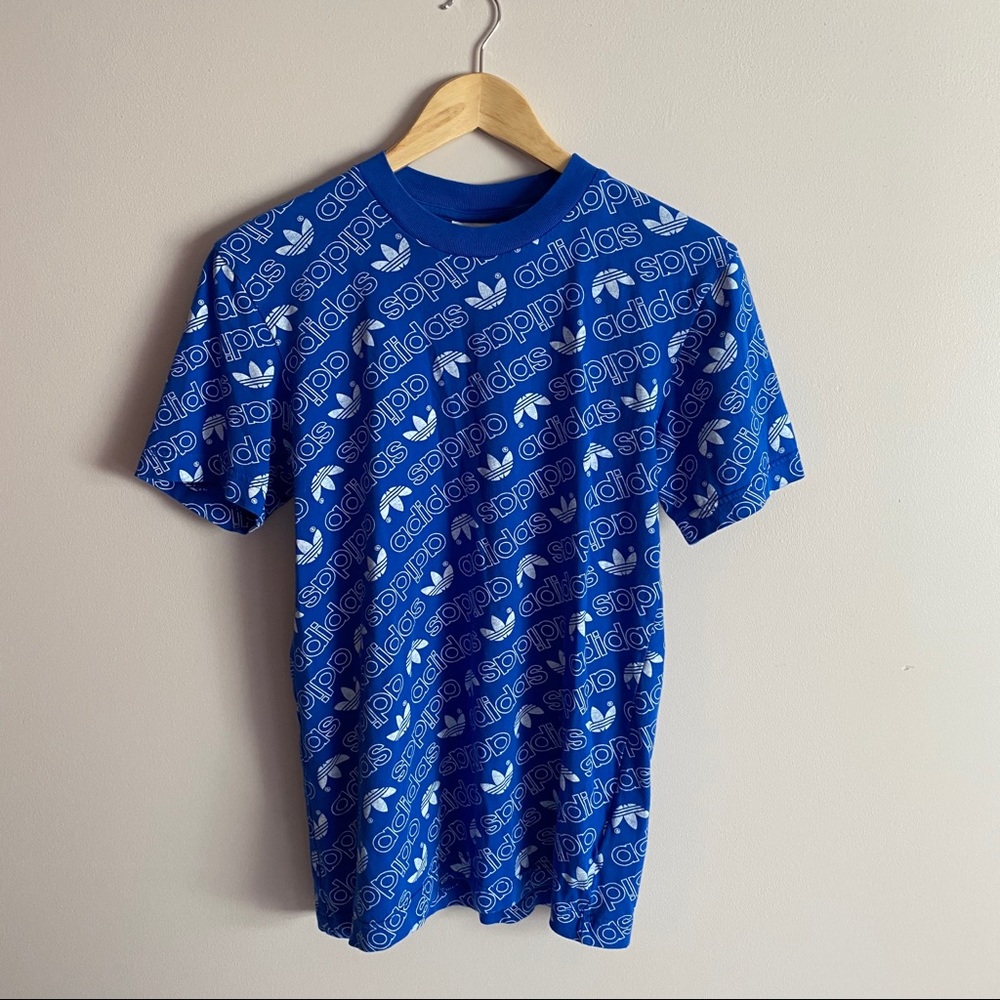 Adidas Originals Monogram All Over Print Tee, Blue